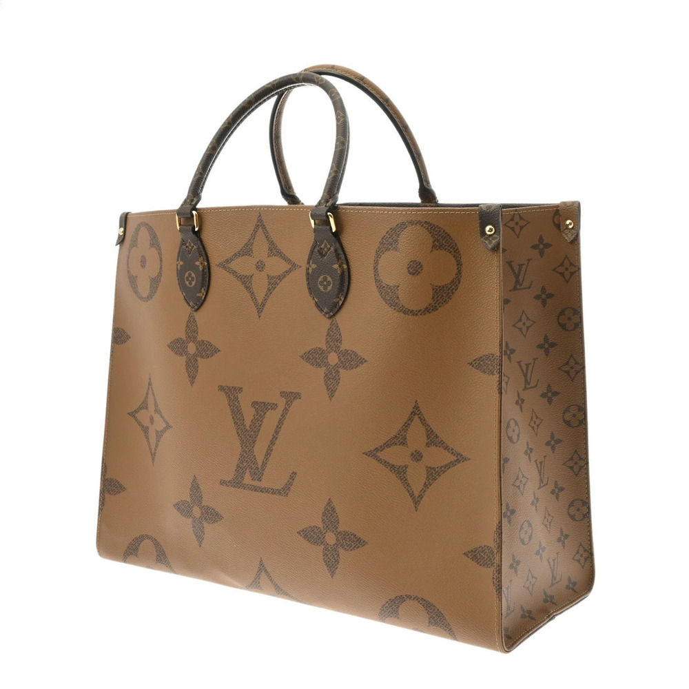 Louis Vuitton OnTheGo Reverse Handbag Monogram Giant Brown Tote Canvas Brown